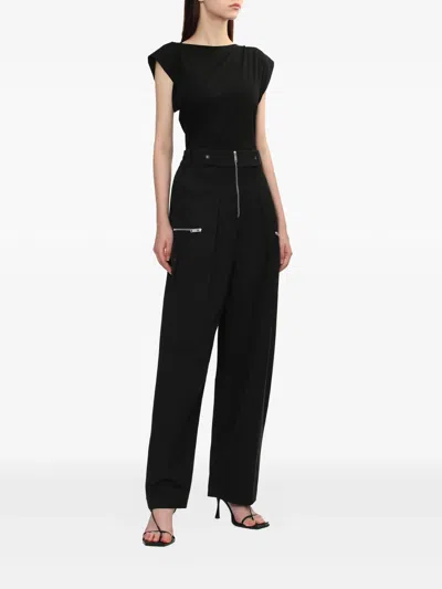 3.1 Phillip Lim Draped Asymmetric T-shirt In Black