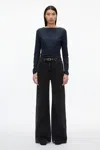 3.1 Phillip Lim Draped Boatneck Long Sleeve Tee In Midnight