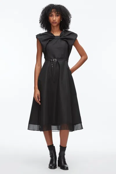 3.1 Phillip Lim Draped Bow Dress With Belt In Black