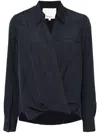 3.1 Phillip Lim Draped Crossover Shirt In Na410 Navy