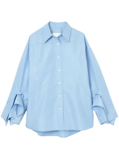 3.1 Phillip Lim Draped-cuff Poplin Shirt In White