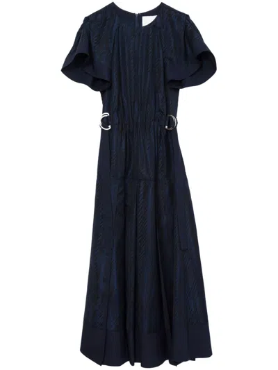 3.1 Phillip Lim Eyelet-embroidered Cotton-poplin Midi Dress In Navy