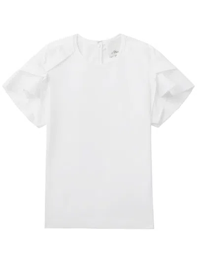 3.1 Phillip Lim Draped-detail T-shirt In 白色