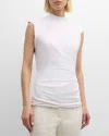 3.1 Phillip Lim Draped Cap-sleeve Tank Top In White