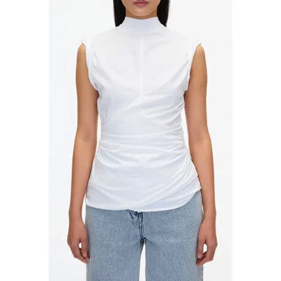 3.1 Phillip Lim Draped Mock Neck Tank In White