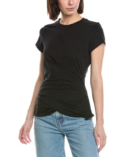 3.1 Phillip Lim Draped Short Sleeve T-shirt In Black