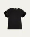3.1 Phillip Lim Draped-sleeve Combo T-shirt In Black