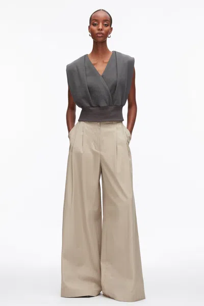 3.1 Phillip Lim Draped Sleeveless French Terry Top In Gray