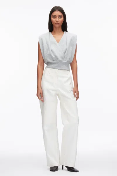 3.1 Phillip Lim Draped Sleeveless French Terry Top In White
