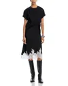 3.1 Phillip Lim Draped T-shirt Slip Combo Dress In Black/white