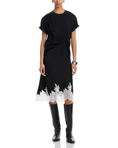 3.1 Phillip Lim Layered Cotton And Satin T-shirt Dress In Black