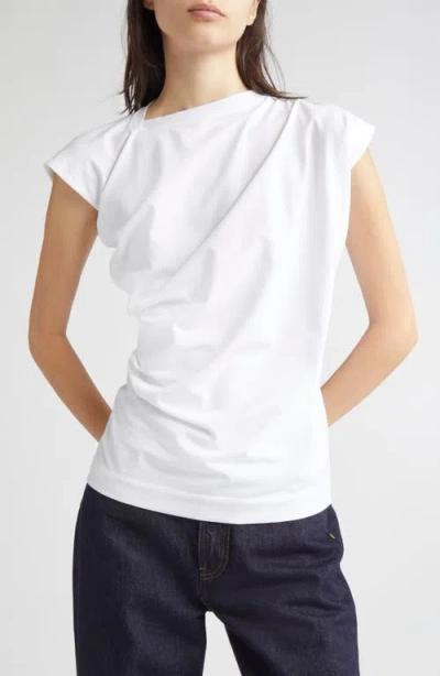 3.1 Phillip Lim Draped Stretch Cotton T-shirt In White