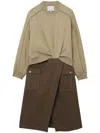 3.1 Phillip Lim Draped Sweatshirt Dress In Neutrals