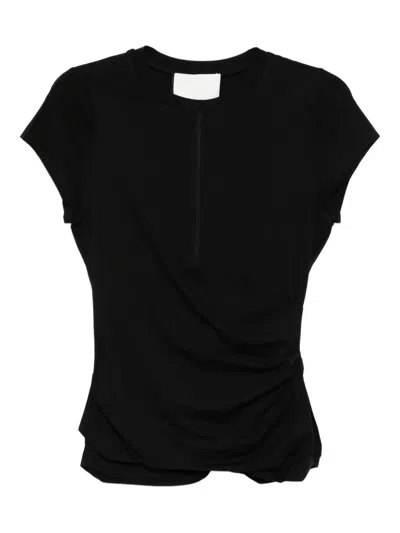 3.1 Phillip Lim Draped T-shirt In Black