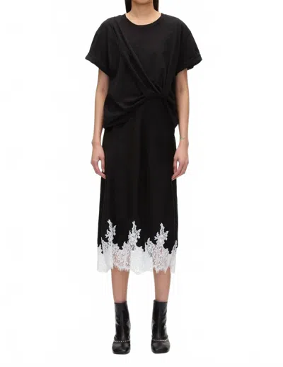 3.1 Phillip Lim Draped T-shirt Slip Combo Dress In Black