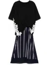 3.1 Phillip Lim Striped Chiffon And Cotton Dress In Schwarz