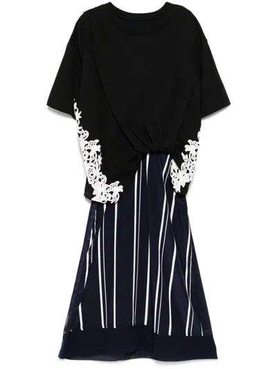 3.1 PHILLIP LIM DRAPED T-SHIRT SLIP COMBO DRESS