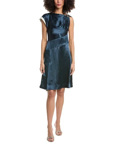 3.1 Phillip Lim Draped Twist Dress In De425-deep Ocean-citrus