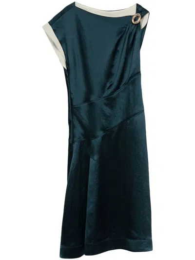 3.1 Phillip Lim Draped Twisted Dress In Green