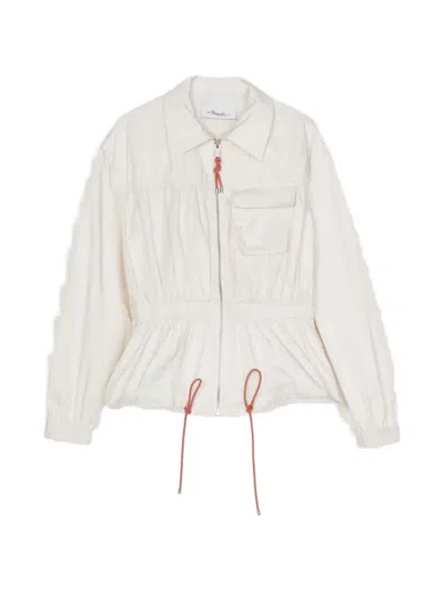 3.1 Phillip Lim Drawstring Zip-up Jacket In Neutral