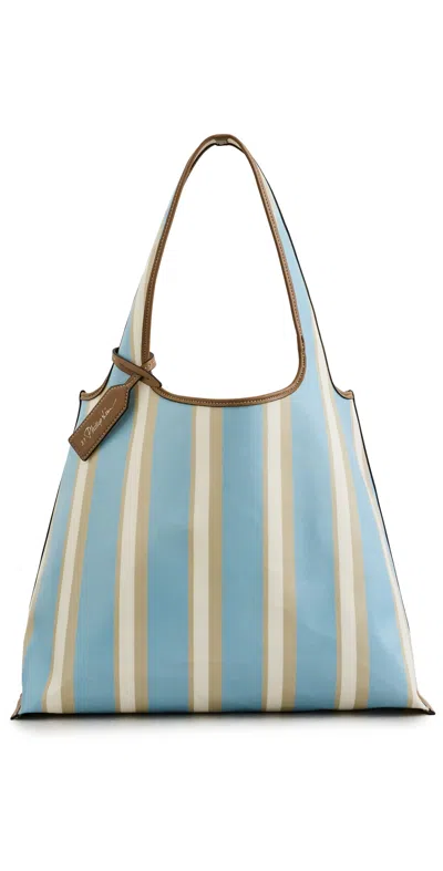 3.1 Phillip Lim Dual Stripe Market Tote Blue/pink Multi