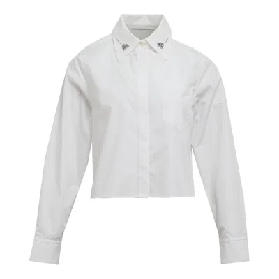 3.1 Phillip Lim Embellished Collar Long Sleeve Shirt In White