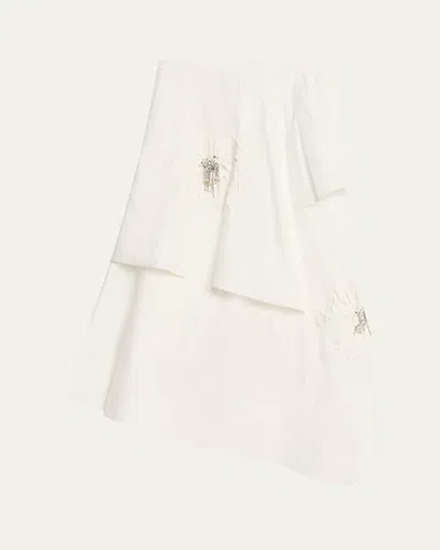 3.1 Phillip Lim Embellished Layered Midi Skirt In White