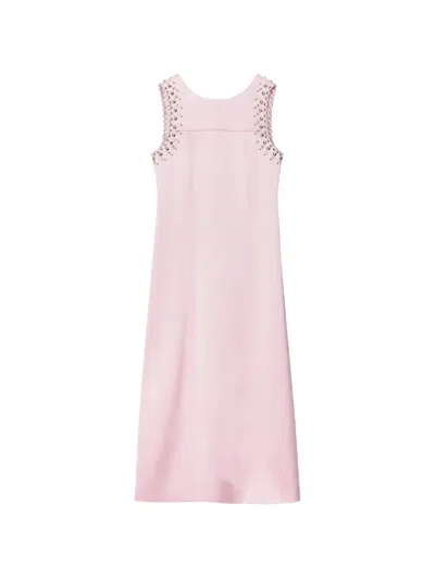 3.1 Phillip Lim Studded Structured Satin Midi Dress In Pink
