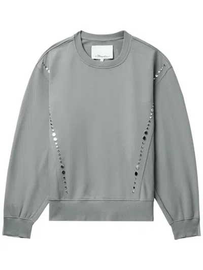 3.1 Phillip Lim Embellished Panelled-design Sweatshirt In Concrete