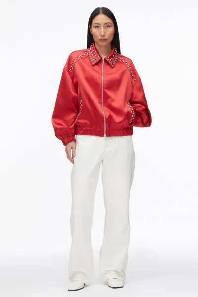 3.1 Phillip Lim Embellished Structured Satin Jacket In Red
