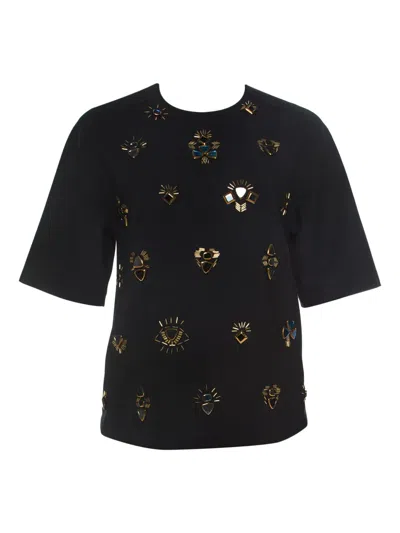 Pre-owned 3.1 Phillip Lim Embellished T-shirt In Black