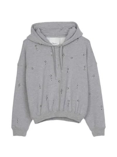 3.1 Phillip Lim Embellishment Hoodie In Gray