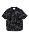 3.1 Phillip Lim Embossed-floral Short-sleeve Shirt In Black