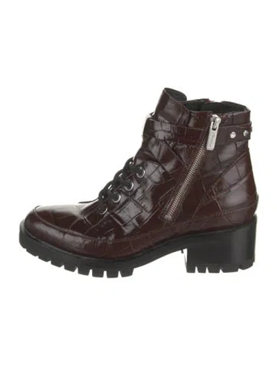 Pre-owned 3.1 Phillip Lim Embossed Leather Combat Boots In Brown