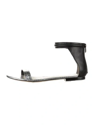 Pre-owned 3.1 Phillip Lim Embossed Leather Sandals In Silver