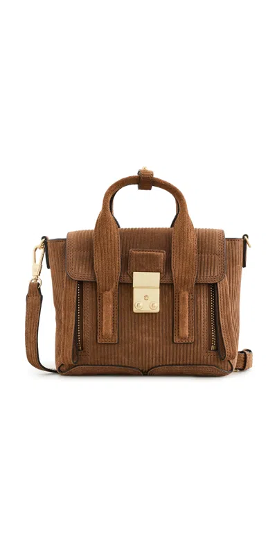3.1 Phillip Lim Embossed Suede Pashli Mini Crossbody Bag Saddle In Brown