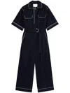 3.1 Phillip Lim Jumpsuit With Wave Embroidery In 黑色