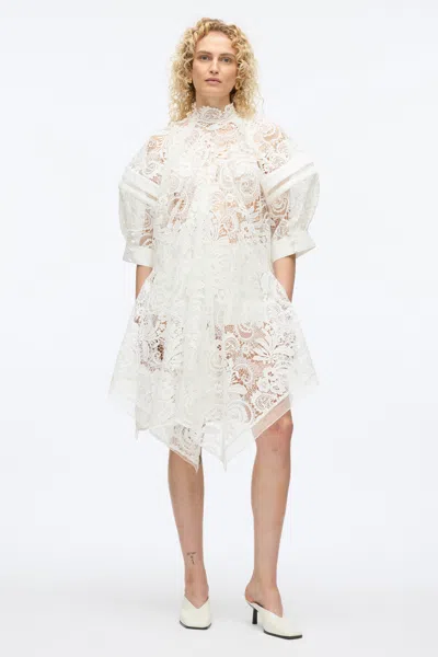 3.1 Phillip Lim Embroidered Lace Hankerchief Dress In Blk Multi