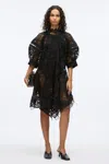 3.1 Phillip Lim Embroidered Lace Hankerchief Dress In Blk Multi