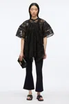 3.1 Phillip Lim Embroidered Lace Hankerchief Top In Blk Multi