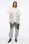 3.1 Phillip Lim Embroidered Lace Hankerchief Top In Blk Multi