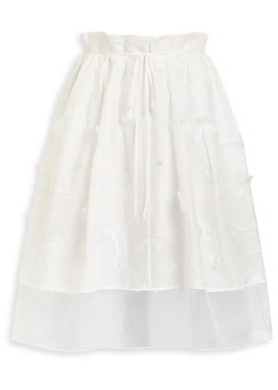 3.1 Phillip Lim Embroidered Tulle And Cotton Midi Skirt