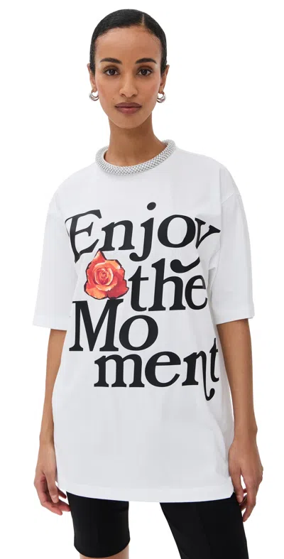 3.1 Phillip Lim Enjoy The Moment Os Tee W Crystal Necklace White Multi