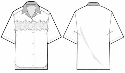 3.1 Phillip Lim Ethereal Mushroom Camp Shirt With Lace In Multi