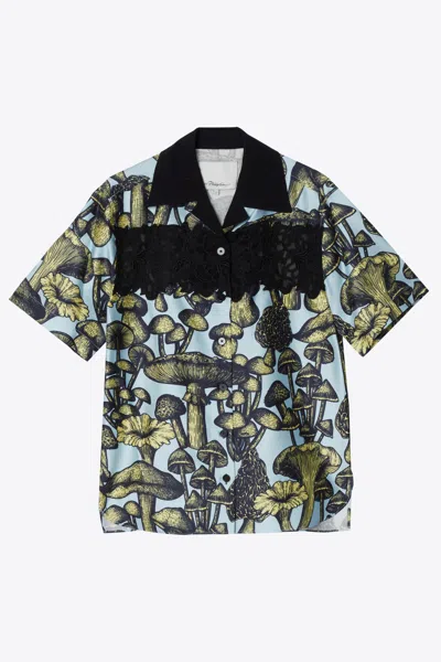 3.1 Phillip Lim Ethereal Mushroom Camp Shirt With Lace In Black