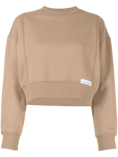 3.1 Phillip Lim Everyday Terry Cropped Sweatshirt In Neutrals