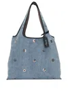 3.1 Phillip Lim Denim Market Tote With Grommets Washed Indigo In Blue