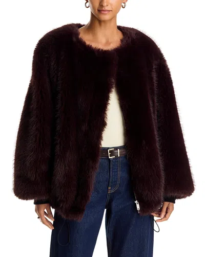 3.1 Phillip Lim Faux Fur Blouson Jacket In Burgundy