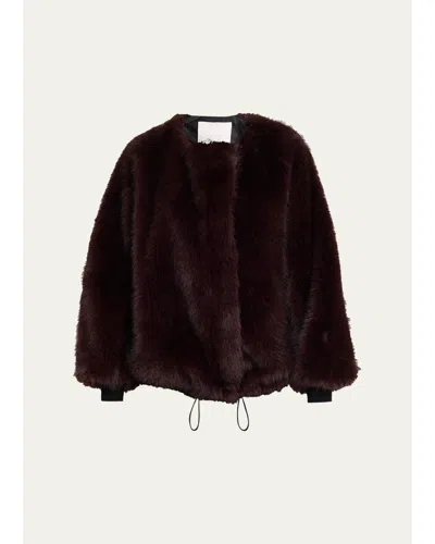3.1 Phillip Lim Faux Fur Blouson Jacket In Espresso
