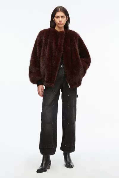 3.1 Phillip Lim Faux Fur Blouson Jacket In Brown